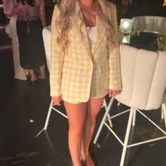 Checkered Dona Blazer in Yellow & White Matching Set - Camila Coelho - Picture 2 of 2